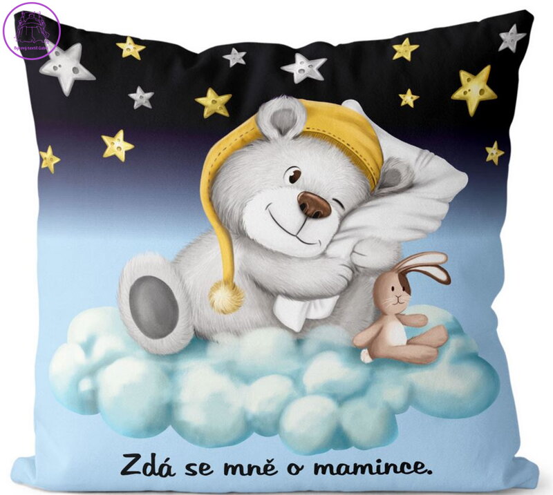 Polštářek Zdá se mně o mamince – modrá Polštářek Zdá se mně o mamince – modrá
