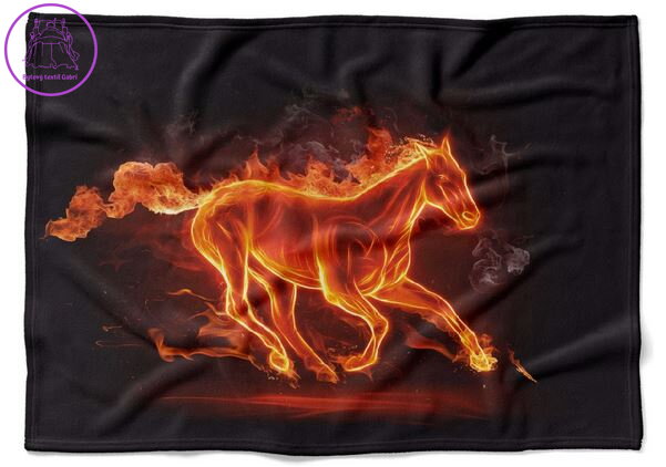 Fleecová fotodeka - Plamený kůň více rozměrů Fleecová fotodeka - Plamený kůň více rozměrů