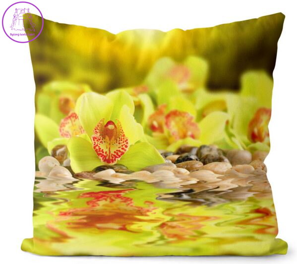 Fotopolštářek s efektem 3D - Zelená orchidej