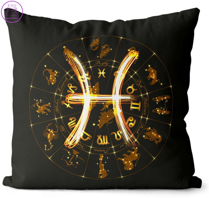 Polštářek se znamením zvěrokruhu 40x40cm - Symbol znamení Ryby (21.2. - 20.3.) Polštářek se znamením zvěrokruhu 40x40cm - Symbol znamení Ryby (21.2. - 20.3.)