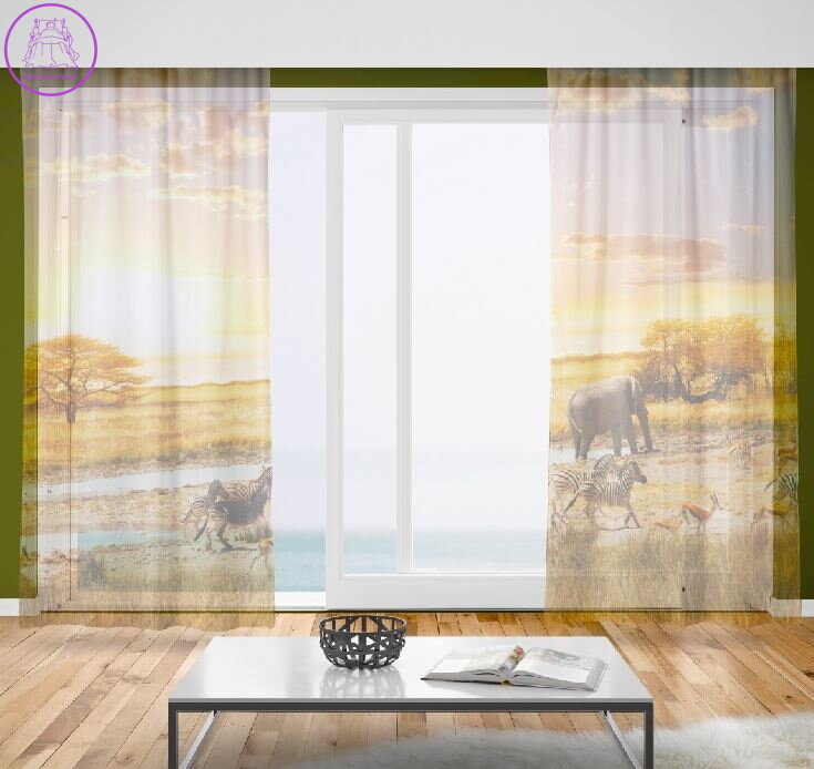 Záclony s 3D potiskem 2x150x250cm - Safari Záclony s 3D potiskem 2x150x250cm - Safari