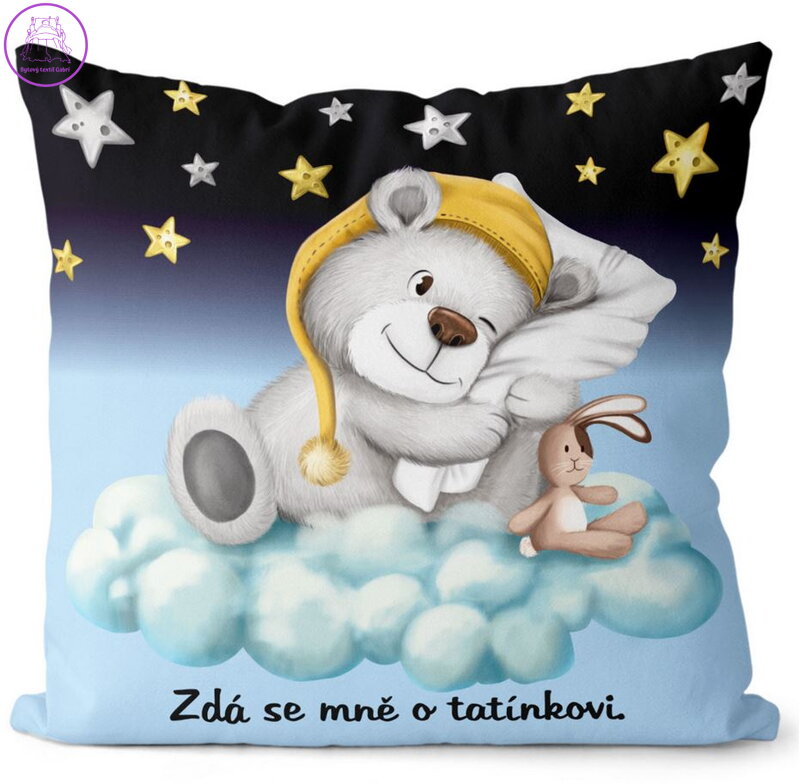 Polštářek Zdá se mně o tatínkovi – modrá Polštářek Zdá se mně o tatínkovi – modrá