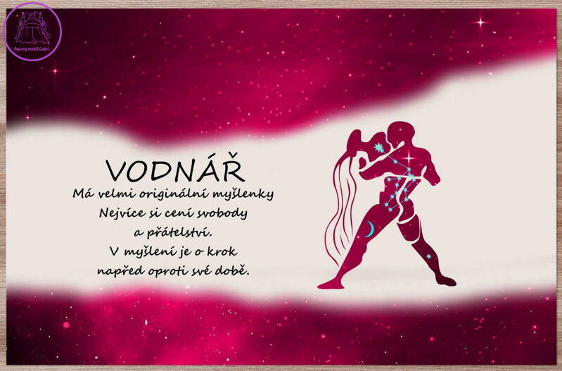 Prostírání Vodnář (21.1. - 20.2.) - červené Prostírání Vodnář (21.1. - 20.2.) - červené