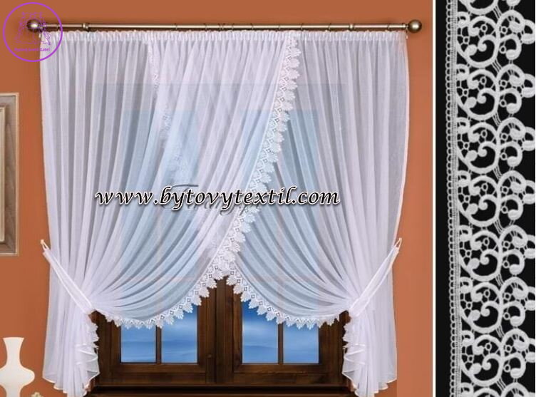 Voálová záclona s krajkou 400x160cm Fir-M78 Voálová záclona s krajkou 400x160cm Fir-M78