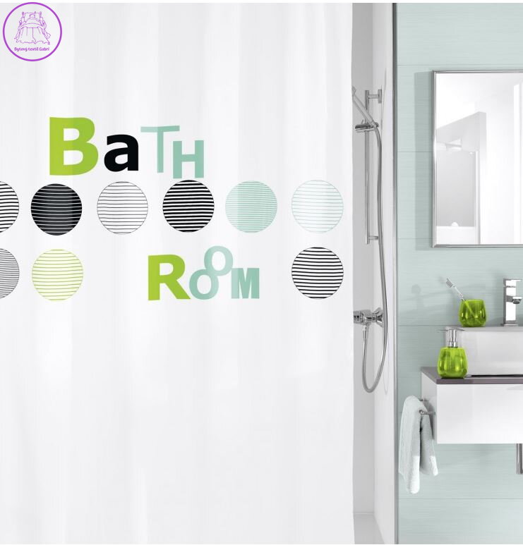 Koupelnový textilní závěs Bathroom 180x200cm mint 2024 Koupelnový textilní závěs Bathroom 180x200cm mint 2024