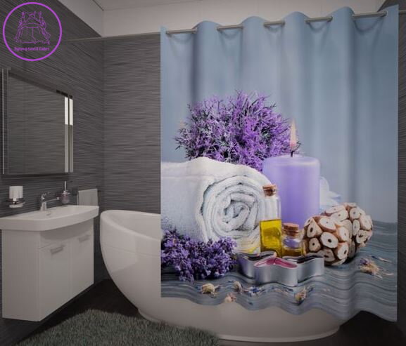 Textilní koupelnový závěs s 3D efektem 145x180cm Art-Levandule Spa 71336 Textilní koupelnový závěs s 3D efektem 145x180cm Art-Levandule Spa 71336