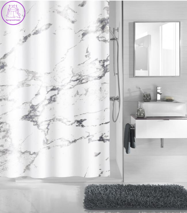 Koupelnový textilní závěs Marble 180x200cm antrazit ( více rozměrů ) 2022