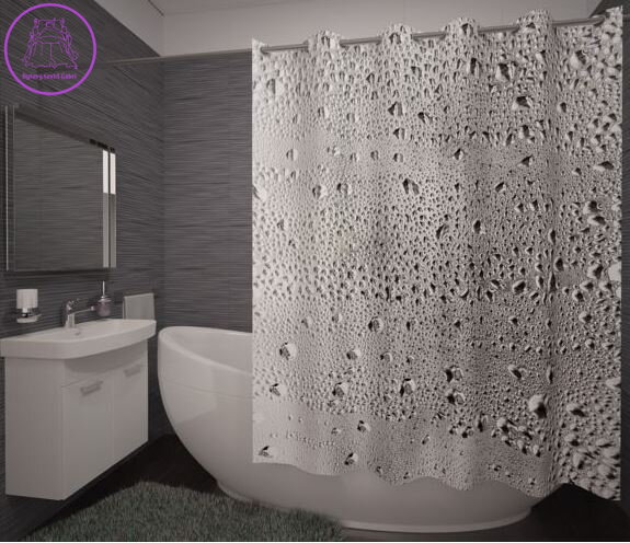  Textilní koupelnový závěs s 3D efektem 145x180cm Art-Rosa 71330
