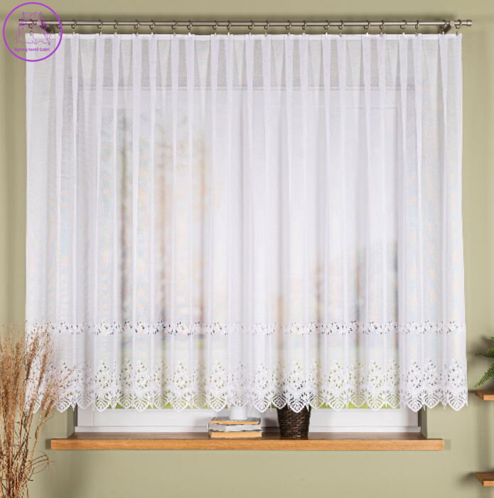 Metrážové záclony žakárové se vzorem bílé Gabri-018534-2026