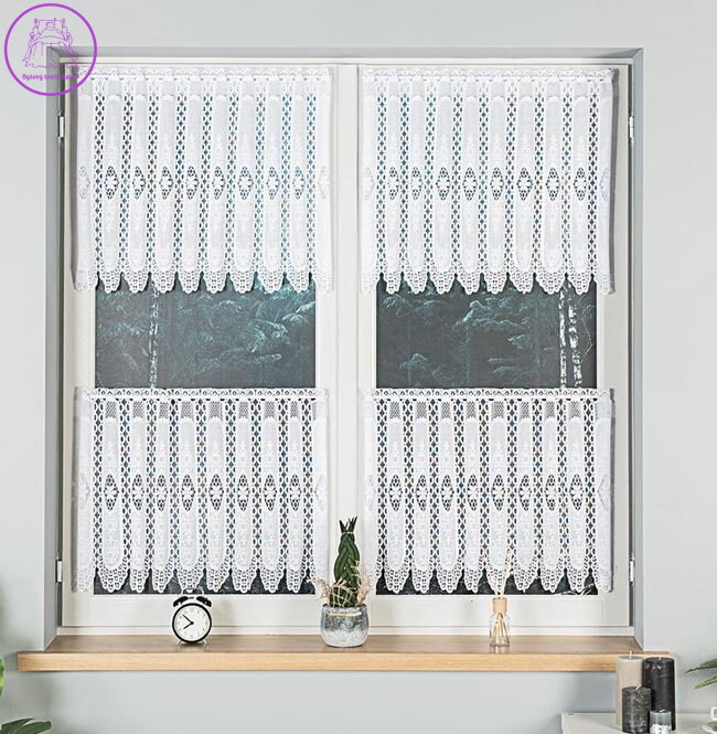 Metrážové vitrážky bílé panelové žakárové Gabri-107806 ( více rozměrů ) 