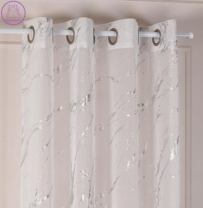 Záclona kusová se stříbrným potiskem 140x250cm na kroužky Gabri-Marma 2026