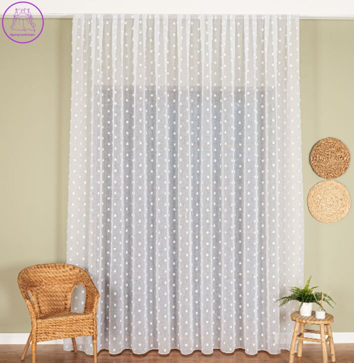 Metrážová záclona vyšívaná bílá s olůvkem výška 300cm Gabri-424092-2026