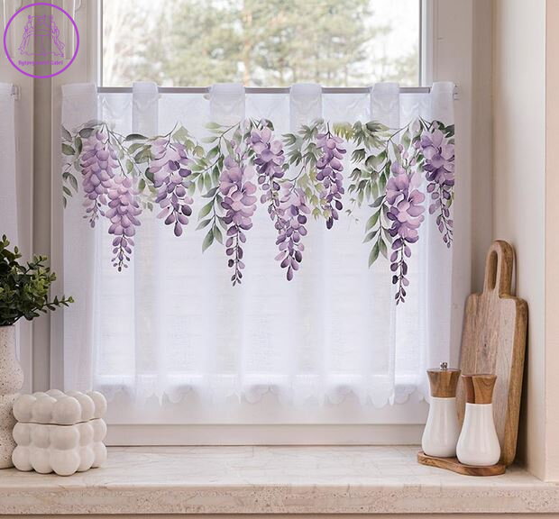 Metrážové záclony vitrážové se vzorem Gabri-WISTERIA D00309