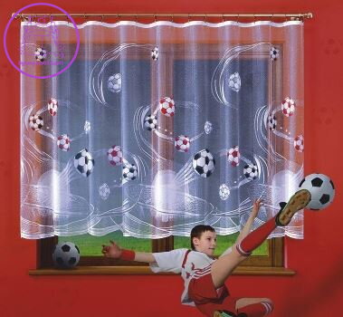 Záclona dětská 200x158cm na žabky - Fotbal