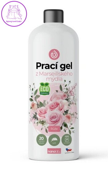 Prací gel z Marseillského mýdla pro citlivou pokožku Růže 1L 