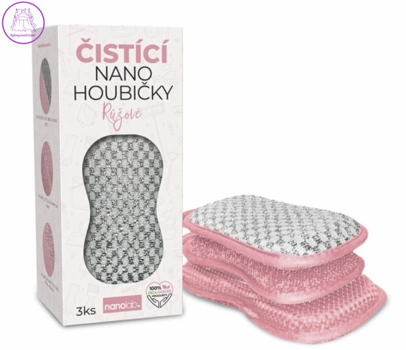 Čistící nano houbičky růžové - 3 ks 