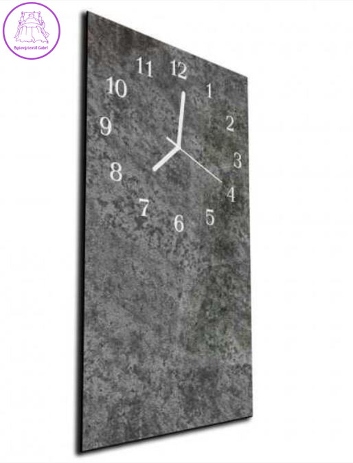 Nástěnné hodiny 30x60cm - Temně šedý abstrakt