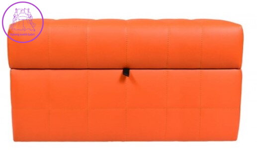 Taburet s úložným prostorem 80x40x42cm EKO kůže oranžová - více barev Taburet s úložným prostorem 80x40x42cm EKO kůže oranžová - více barev