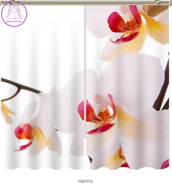 Black out závěsy 3D nebo voálové záclony 3D motiv 7087 Orchideje Black out závěsy 3D nebo voálové záclony 3D motiv 7087 Orchideje