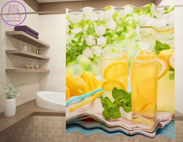 Textilní koupelnový závěs s 3D efektem 145x180cm Art-71170 Citronové šťávy Textilní koupelnový závěs s 3D efektem 145x180cm Art-71170 Citronové šťávy