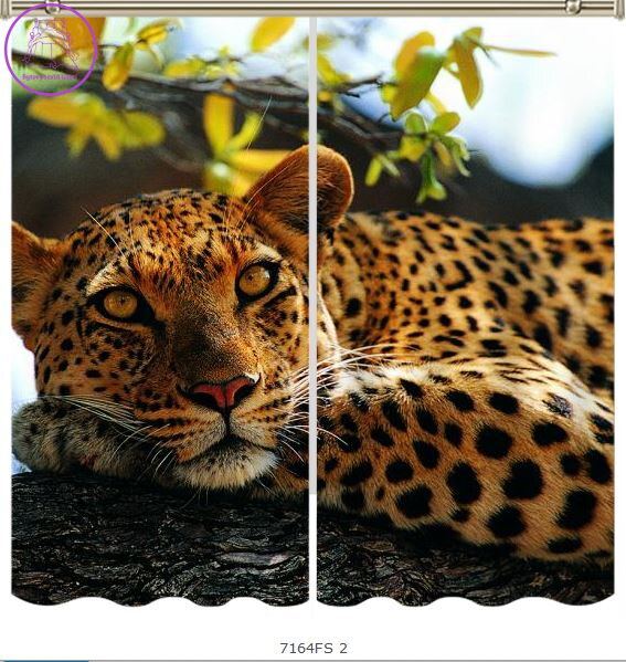 Black out závěsy 3D nebo voálové záclony 3D motiv 7164 Leopard