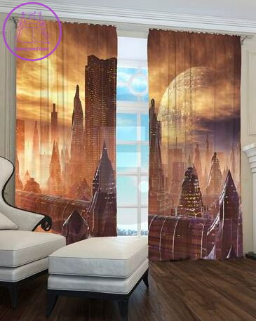 Black out 3D komplet závěsů 2x 145x250cm City