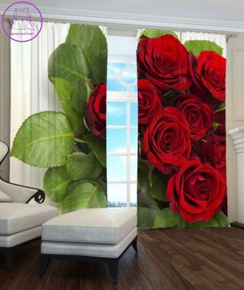 Exkluzivní zatemňovací závěsy Black out s potiskem 2x145x250cm - S3264