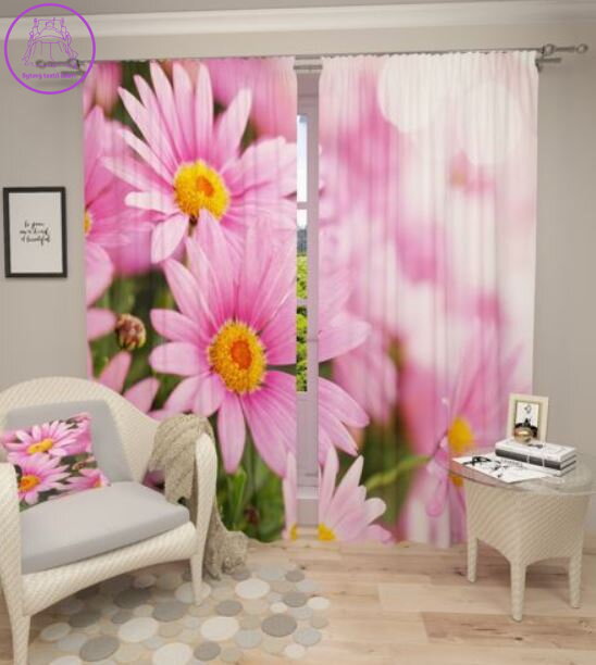 Exkluzivní zatemňovací závěsy Black out s potiskem 2x145x250cm - S71389