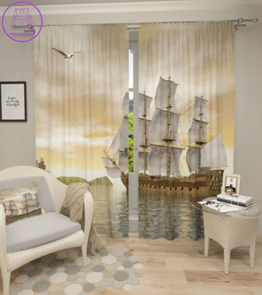 Exkluzivní zatemňovací závěsy Black out s potiskem 2x145x250cm - S71398