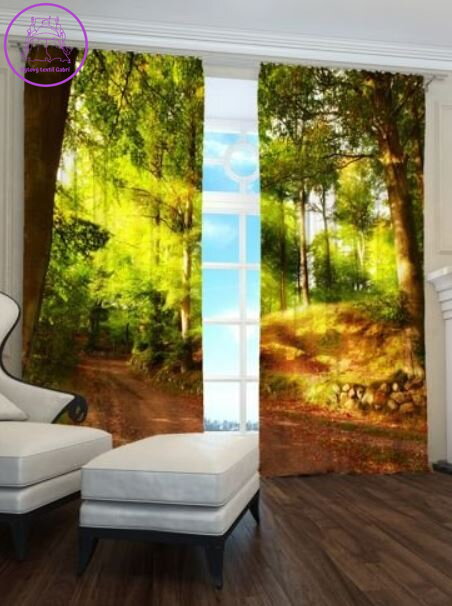 Exkluzivní zatemňovací závěsy Black out s potiskem 2x145x250cm - S7615