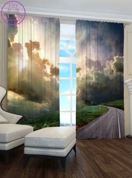 Exkluzivní zatemňovací závěsy Black out s potiskem 2x145x250cm -  S8769