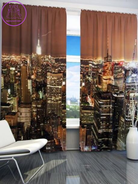 Exkluzivní zatemňovací závěsy Black out s potiskem 2x145x250cm - S2041