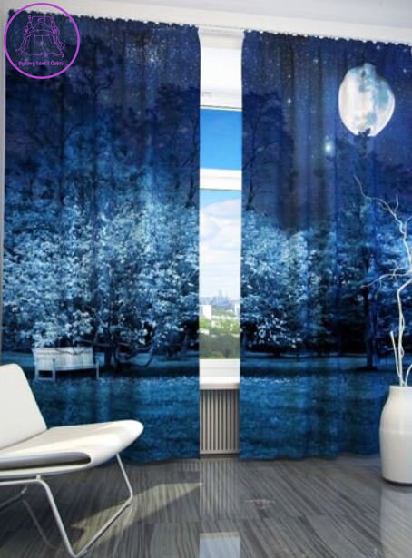 Exkluzivní zatemňovací závěsy Black out s potiskem 2x145x250cm - S2238