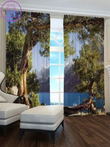 Exkluzivní zatemňovací závěsy Black out s potiskem 2x145x250cm - S3791