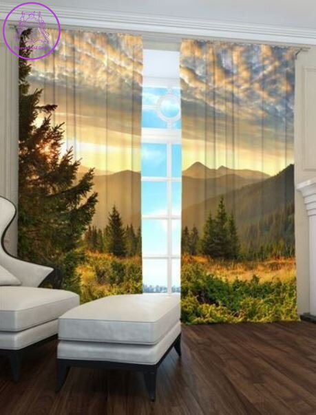 Exkluzivní zatemňovací závěsy Black out s potiskem 2x145x250cm - S7818