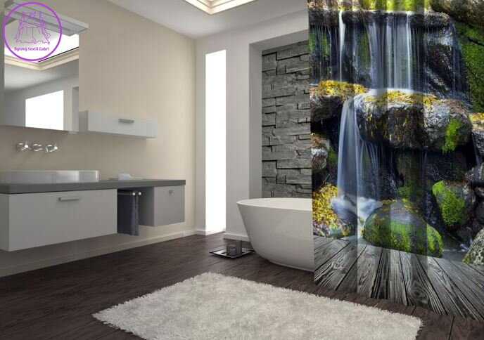 Textilní koupelnový závěs s 3D efektem 145x180cm Art-Vodopád 70013 Textilní koupelnový závěs s 3D efektem 145x180cm Art-Vodopád 70013