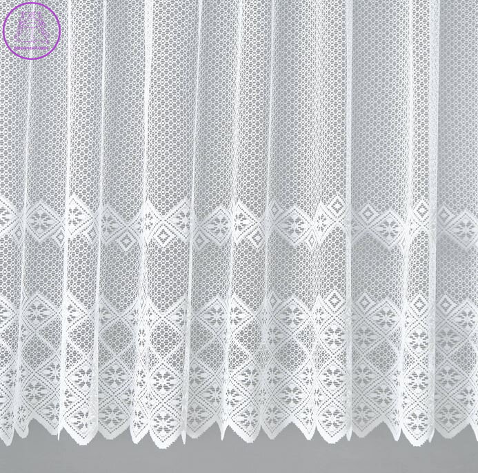 Žakárová záclona bílá v metráži se vzorem - A3467 ( více rozměrů )