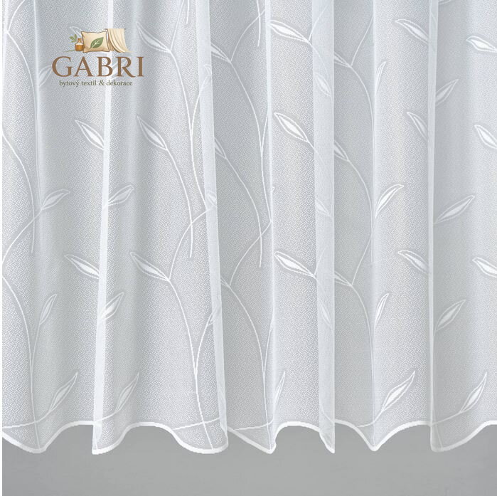Žakárové záclony bílé v metráži se vzorem - A3803 ( více rozměrů )