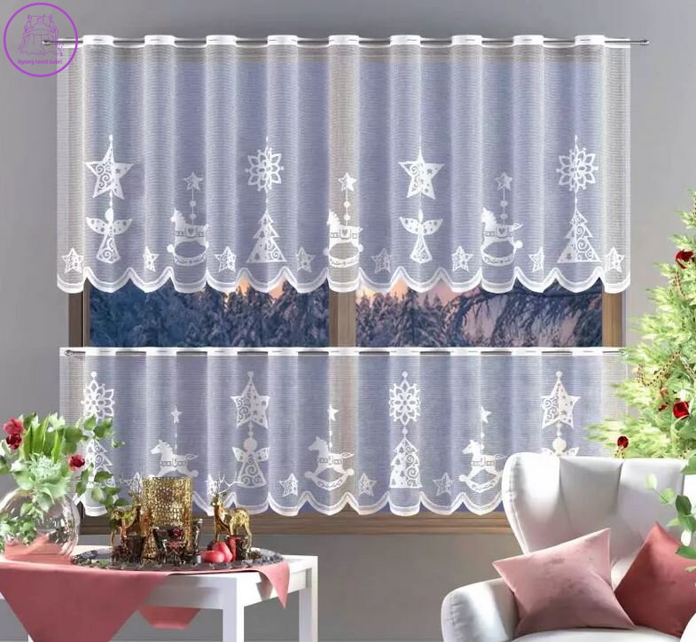  Metrážové vitrážky vánoční bílé W-Andílci AW624777070 ( více rozměrů ) 
