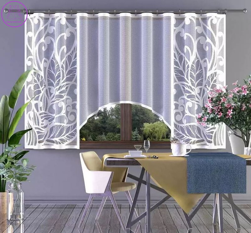 Záclona bílá žakárová oblouková 300x150cm W-Lea Záclona bílá žakárová oblouková 300x150cm W-Lea