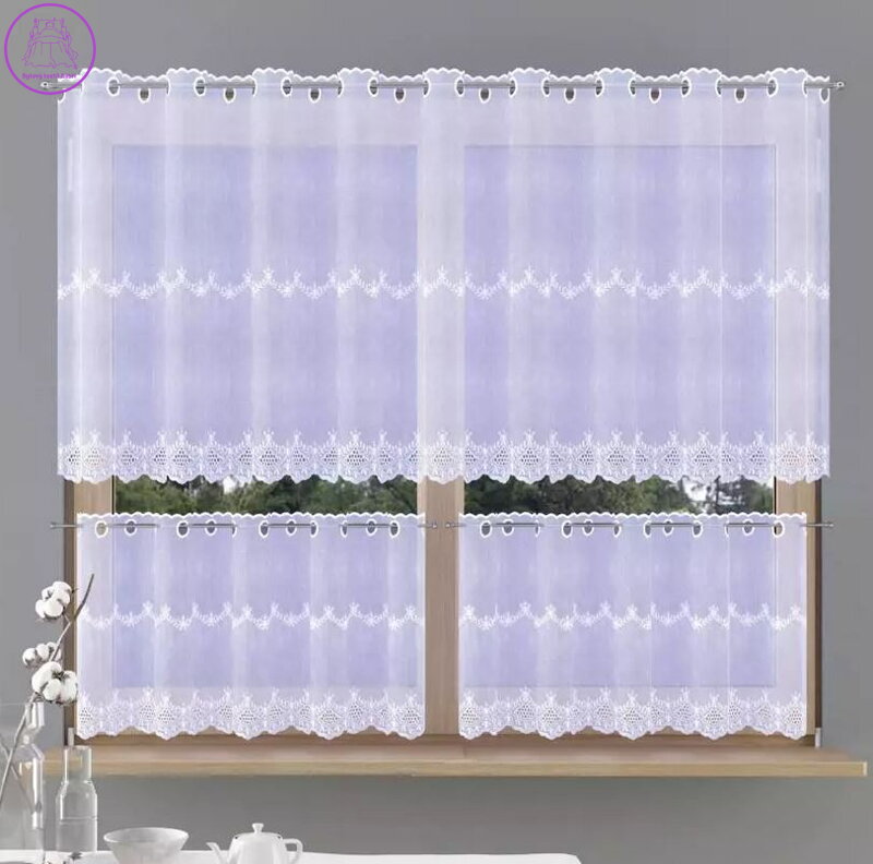 Metrážové vitrážky vyšívané bílé W-Lili AW044787040 ( více rozměrů ) 