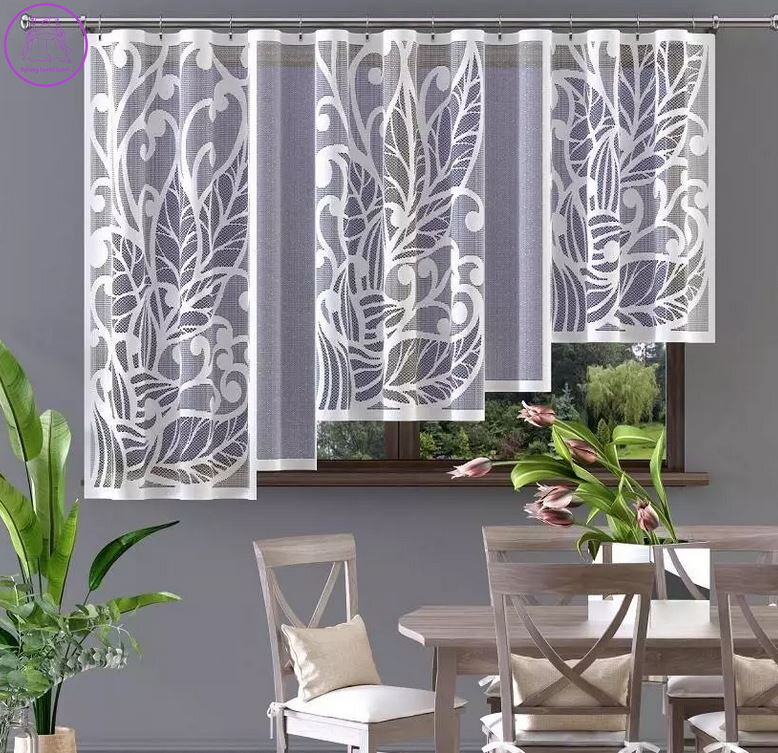 Záclona bílá žakárová 300x150cm W-Nella 