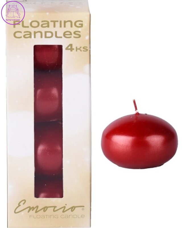 Emocio Plovoucí červené svíčky, 4 ks v krabičce ( 24452 )