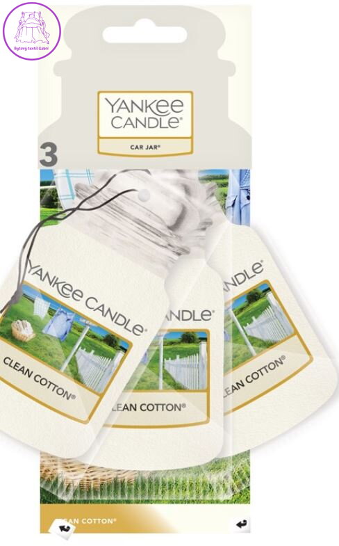 Yankee Candle papírová visačka vůně do auta - CLEAN COTTON 3ks ( 30187 )