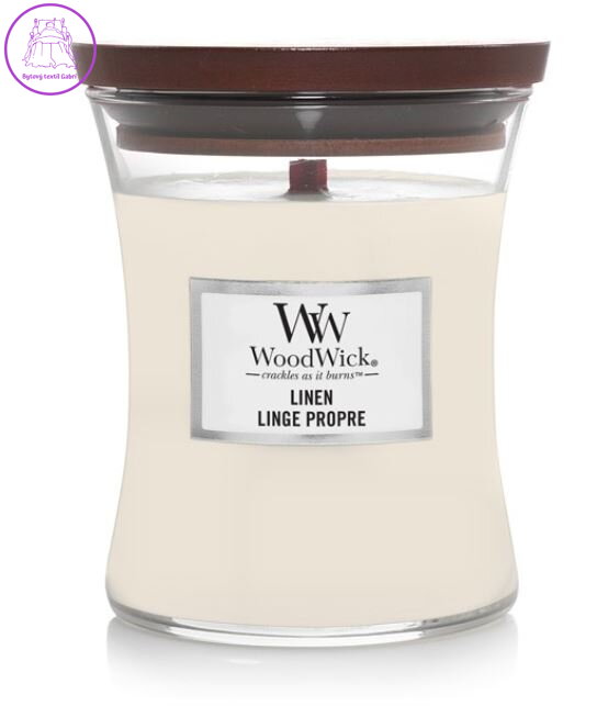 Svíčka WoodWick střední - Linen ( 31881 )