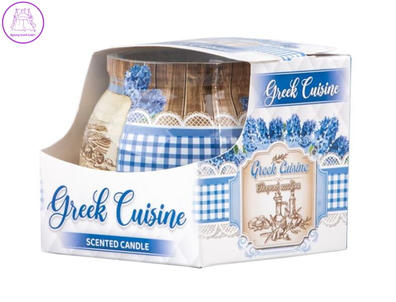 Sklo Dekor vonná svíčka 80 x 72 mm - Greek cuisine ( 32265 )