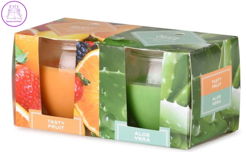Emocio Sklo 65x63 mm 2 ks v krabičce Tasty Fruit & Aloe Vera vonná svíčka ( 34774 )