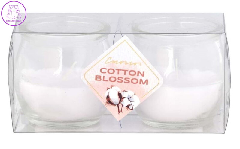 Emocio Sklo 56x55 mm 2 ks v plastové krabičce Cotton Blossom vonná svíčka ( 35015 )