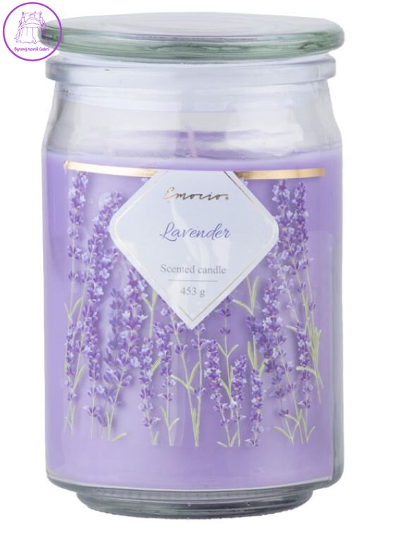  Emocio vonná svíčka ve skle Lavender se skleněným víčkem 93x142mm ( 36738 )