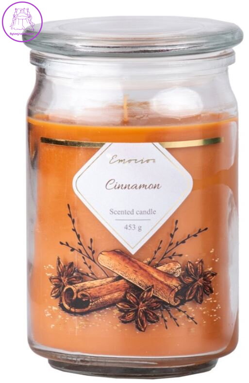 Emocio Sklo 93x142 mm se skleněným víčkem Cinnamon vonná svíčka ( 36744 )